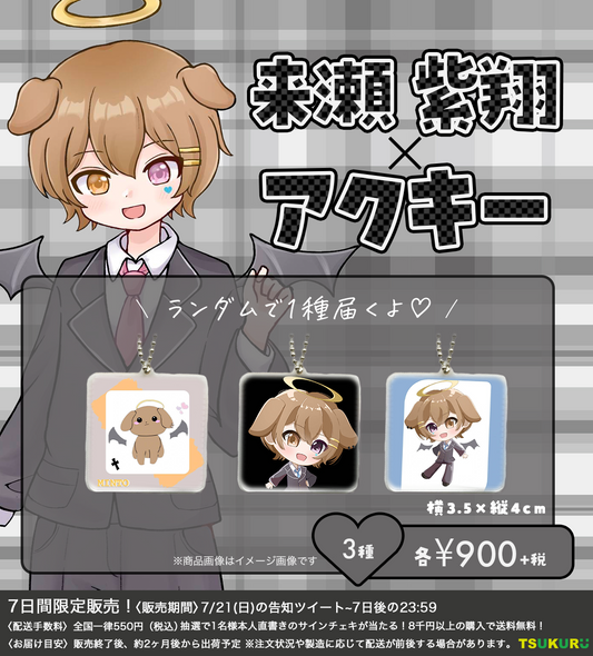 【来瀬紫翔】アクキー ランダム3種