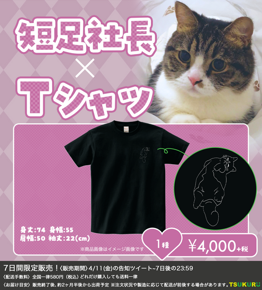 【短足社長】Tシャツ 1種