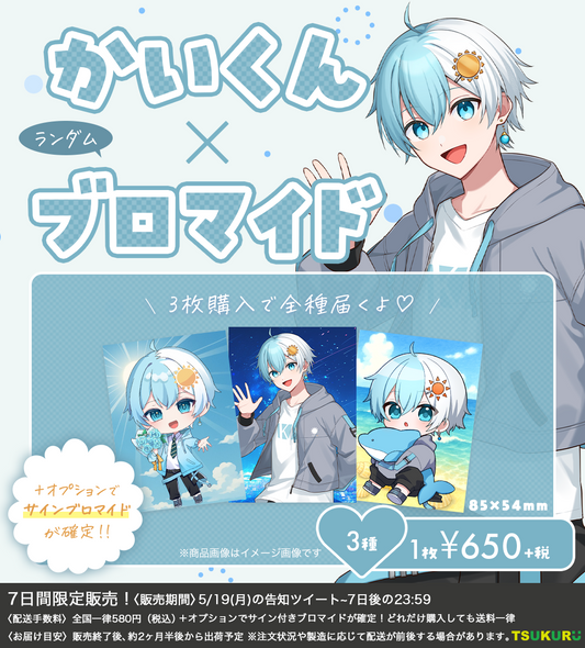 【かいくん】ブロマイド ランダム 3種